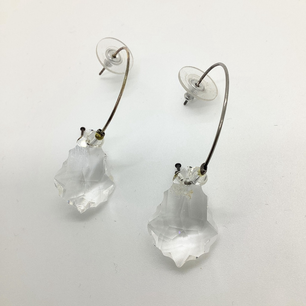 Half Hoop With Sparkly Crystal Pierced Earrings - Picture 2 of 5